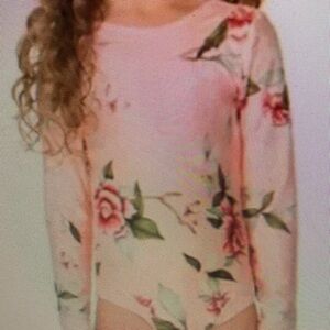 Floral Long Sleeve Kids Swimsuit